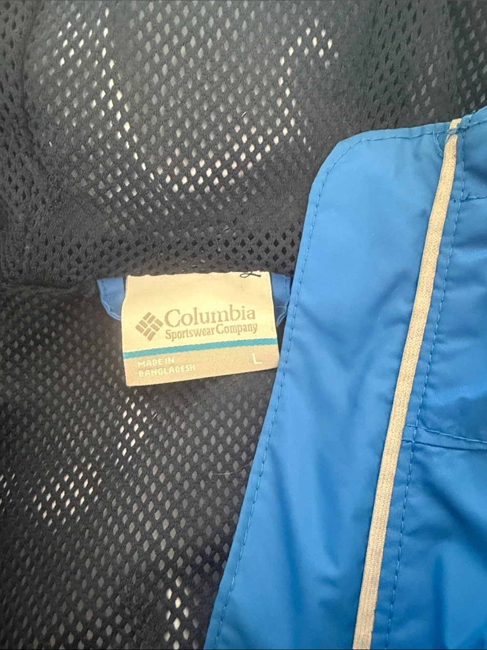 Columbia Bright Blue Hooded Rain Shell